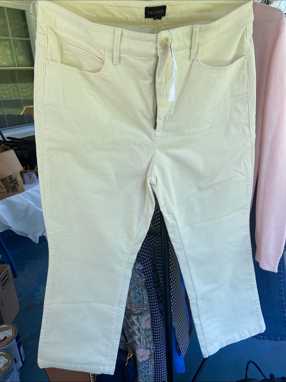 Talbots Cream Cropped Straight-Leg Pants
